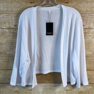 Showmall White Open Front Cardigan Shrug 3/4 Sleeves NWT Size 2X 18W-20W